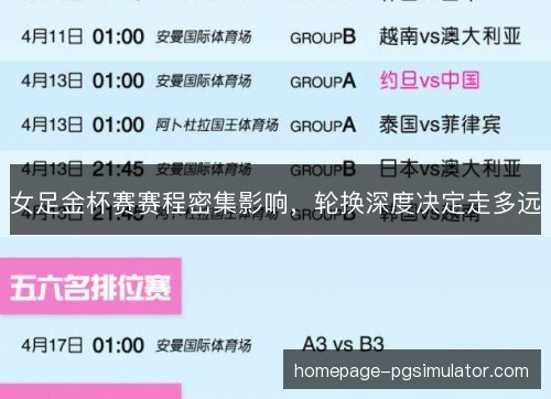 女足金杯赛赛程密集影响，轮换深度决定走多远